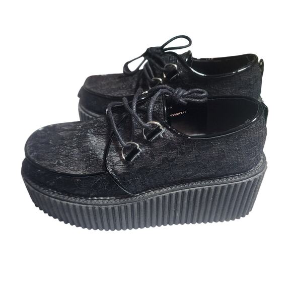 Demonia Black Platform Loafers - Picture 1 of 10
